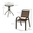 Outsunny Stackable Patio Bistro Set, 3 Pieces Garden Furniture Set