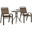 Outsunny Stackable Patio Bistro Set, 3 Pieces Garden Furniture Set