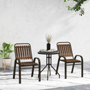 Outsunny Stackable Patio Bistro Set, 3 Pieces Garden Furniture Set
