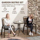 Outsunny Stackable Patio Bistro Set, 3 Pieces Garden Furniture Set