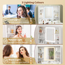 HOMCOM Dressing Table with LED Lighted Mirror and Cushioned Stool White