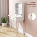 HOMCOM Dressing Table with LED Lighted Mirror and Cushioned Stool White