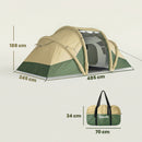 Outsunny Inflatable Tent 3000mm Waterproof for 4 Person, Green