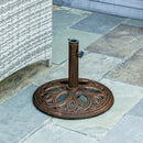 Outsunny Round Patio Umbrella Base Stand, Umbrella Holder, Bronze Tone