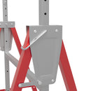 HOMCOM Set Of 2 Steel Saw Horses Telescopic Builders Work Bench Folding Red