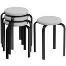 HOMCOM Stackable Stools Modern Cushioned Set of 4 Grey