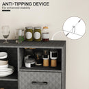 HOMCOM Cupboard with Adjustable Shelf, Open Compartment, 2 Drawers