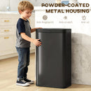 HOMCOM 45L Sensor Bin, Metal Kitchen Bin with Automatic Close, Black