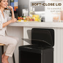 HOMCOM 45L Sensor Bin, Metal Kitchen Bin with Automatic Close, Black