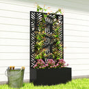 Outsunny Metal Raised Garden Bed with Trellis, Outdoor Elevated Planter Box