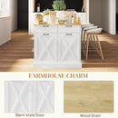 HOMCOM Sideboard with Trash Bin, Farmhouse Kitchen Sideboard with 2 Drawers