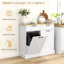 HOMCOM Sideboard with Trash Bin, Farmhouse Kitchen Sideboard with 2 Drawers
