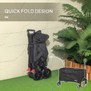 Outsunny Folding Trolley On Wheels, Garden Cart With Openable Sides