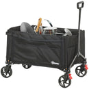 Outsunny Folding Trolley On Wheels, Garden Cart With Openable Sides