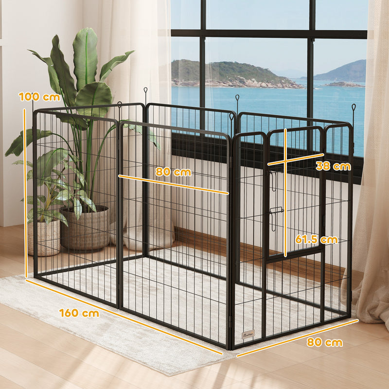 PawHut Dog Playpen, 6 Panels Puppy Pen Dog Playpen