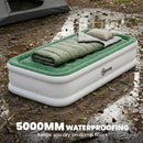 Outsunny Inflatable Mattress Air Bed With Built-in Pump, Dark Green