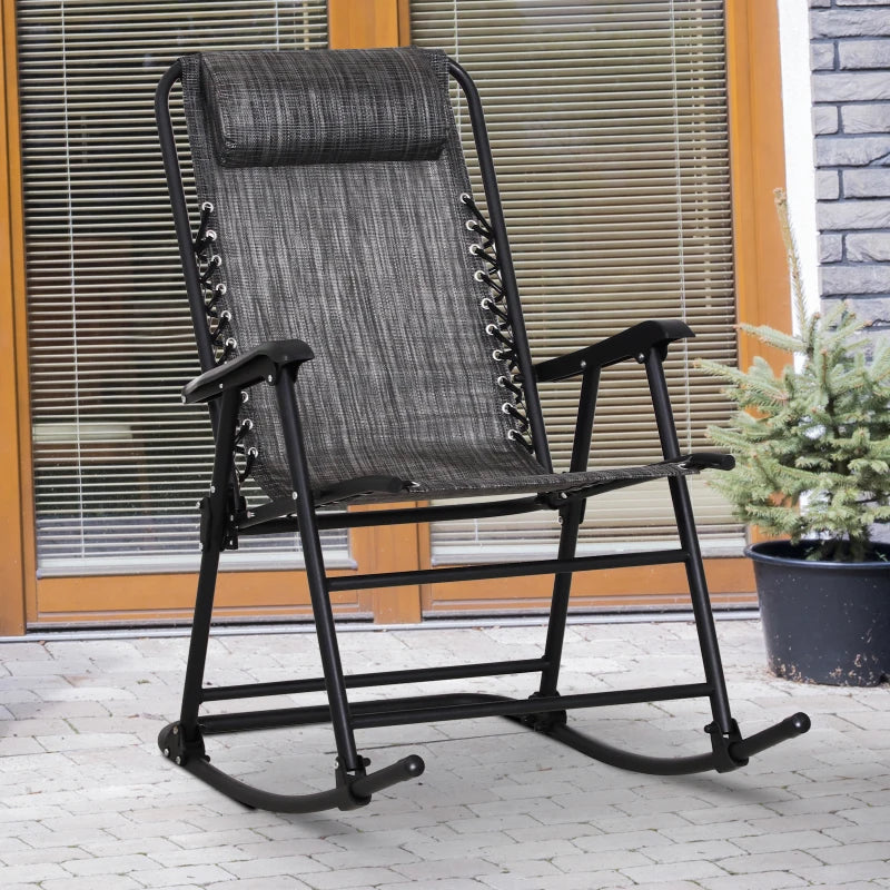 Outsunny Rocking Chair Folding - Grey