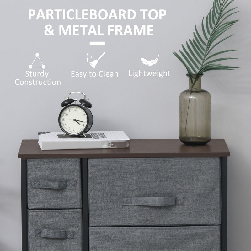 HOMCOM Chest of Drawers with 7 Dresser Drawers for Home Bedroom, Dark Grey