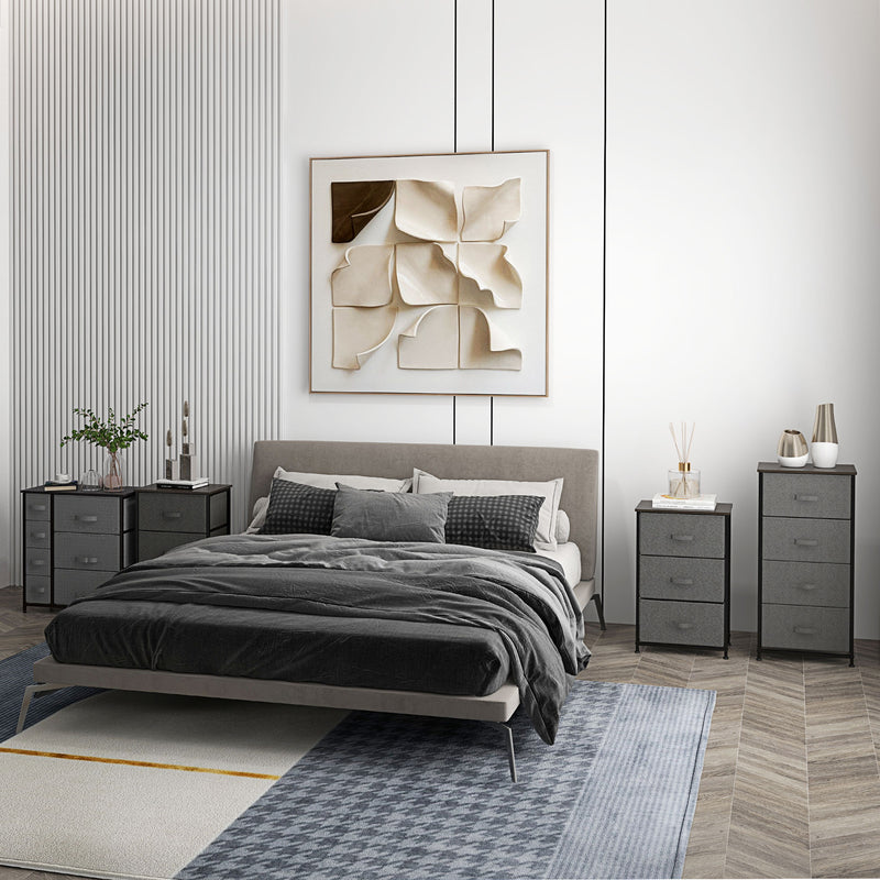 HOMCOM Chest of Drawers with 7 Dresser Drawers for Home Bedroom, Dark Grey