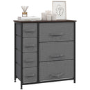 HOMCOM Chest Of Drawers With 7 Dresser Drawers For Home Bedroom, Dark Grey