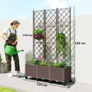 Outsunny Plastic Raised Planter with Trellis and Self Watering Design