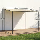 Outsunny 3 x 2 m Lean to Garden Pergola, Metal Frame Gazebo Pergola, Cream