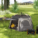 Outsunny Instant Camping Tent, 4 Person Easy Setup Dome Tent - Dark Grey/Light Grey/Yellow