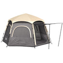 Outsunny Instant Camping Tent, 4 Person Easy Setup Dome Tent - Dark Grey/Light Grey/Yellow