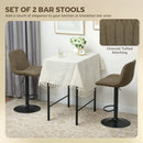 HOMCOM Bar Stools Set Of 2, Modern Armless Bar Chairs