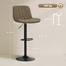 HOMCOM Bar Stools Set Of 2, Modern Armless Bar Chairs