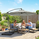 Outsunny 3(m) Banana Parasol Cantilever Umbrella Garden W/ Base Weights