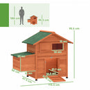 PawHut Chicken Coop, Wooden Hen House with Nesting Box, Pull-Out Tray
