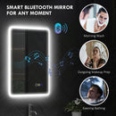 HOMCOM Bluetooth Bathroom Mirror With LED Lights Wall Mounted
