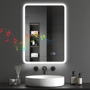 HOMCOM Bluetooth Bathroom Mirror With LED Lights Wall Mounted