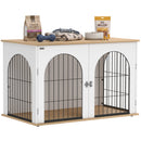 PawHut Dog Crate Furniture, Indoor Dog Cage End Side Table, White
