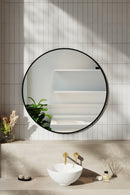 Cottonfy UK Round Bathroom Framed Mirror Wall Hanging