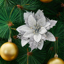 Lifeideas 24-Piece Artificial Poinsettia Christmas Tree Flowers Festive Xmas Ornaments