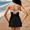 Wrap-Front V-Neck Tummy Control One-Piece Swimsuit