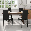 Livingandhome Set of 4 Modern Faux Leather Armless High Back Dining Chairs