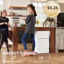 HOMCOM 88L Small Fridge Freezer With 5-Setting Thermostat, Inner Light