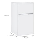 HOMCOM 88L Small Fridge Freezer With 5-Setting Thermostat, Inner Light