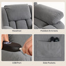 HOMCOM Power Lift Recliner Chair, Reclining Chair With Massage, Light Grey