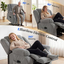 HOMCOM Power Lift Recliner Chair, Reclining Chair With Massage, Light Grey