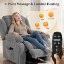 HOMCOM Power Lift Recliner Chair, Reclining Chair With Massage, Light Grey