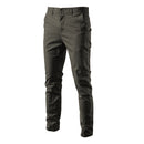 Brown Cotton Twill Straight Leg Trousers