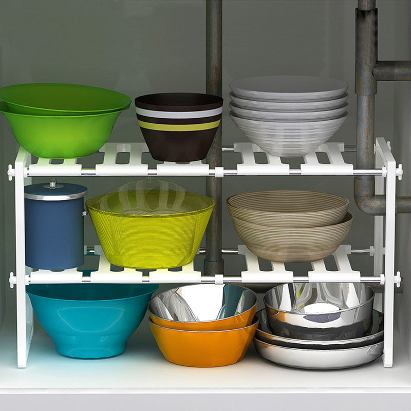 Lifeideas 2-Tier Adjustable Under Sink Storage Rack