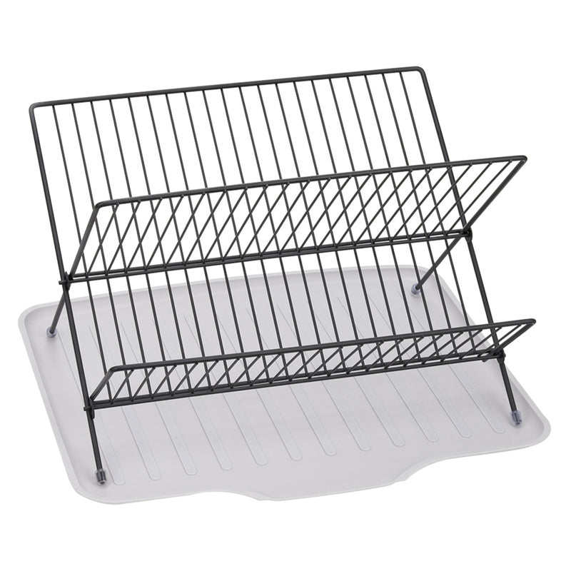 Lifeideas 2-Tier Foldable Countertop Dish Drying Rack with Drip Tray