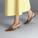 Slingback Pointed Closed Toe Heels Pumps Sandals