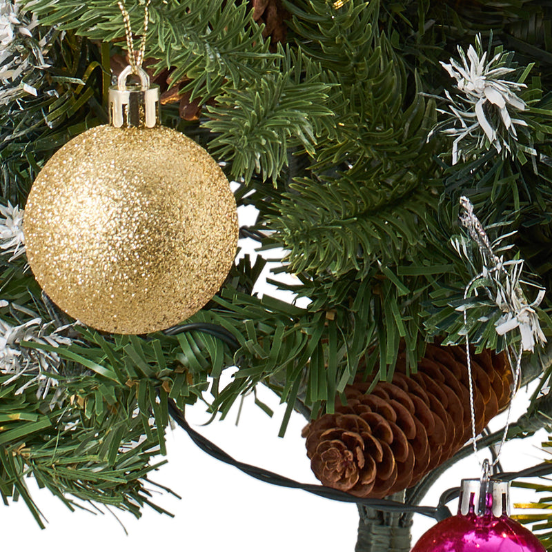 Lifeideas Artificial Christmas Tree with Decorations and LED Lights