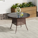 Garden Sanctuary Garden Wicker Tempered Glass Table with Parasol Hole